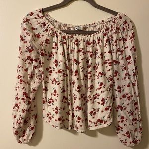 Hollister, size small, floral off the shoulder top, perfect condition